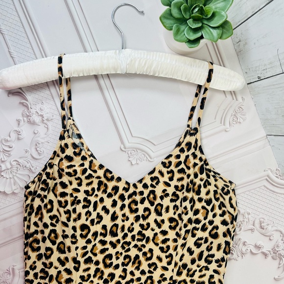 H&M Divided Cheetah Animal Print Spaghetti Strap V-neck  Dress Size 4 - Picture 11 of 11